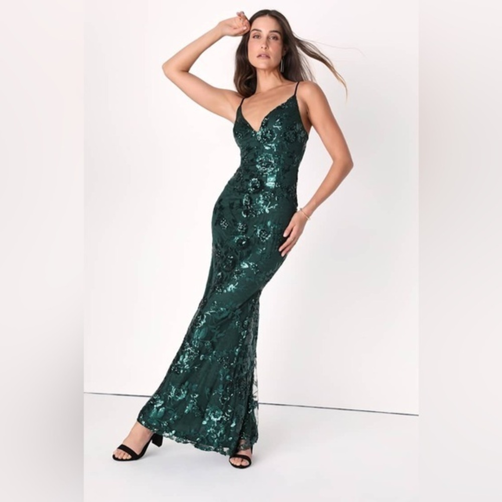 LULU’S SHINE LANGUAGE SEQUIN MERMAID MAXI DRESS